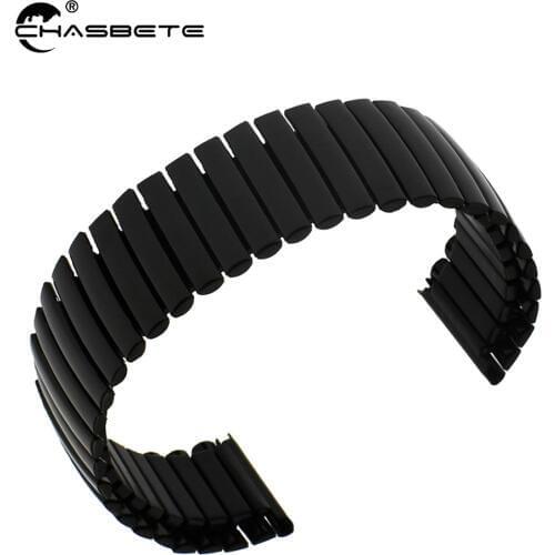 Stainless Steel Watch Band 24mm for Suunto Core Watchband Elastic Strap Loop Wrist Expansion Belt Bracelet Silver Black