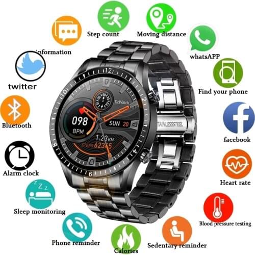 2021 New Bussiness Smart Watch Men Bluetooth Call Heart Rate Music Playback Waterproof Sports fitness Smartwatch For Android iOS