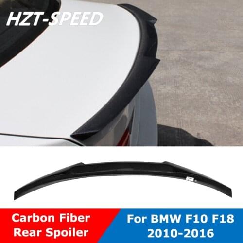 M4 Style Real Carbon Fiber Material Trunk Back Wing Rear Spoiler For BMW 5 Series F10 F18 External Modification 2012-2016