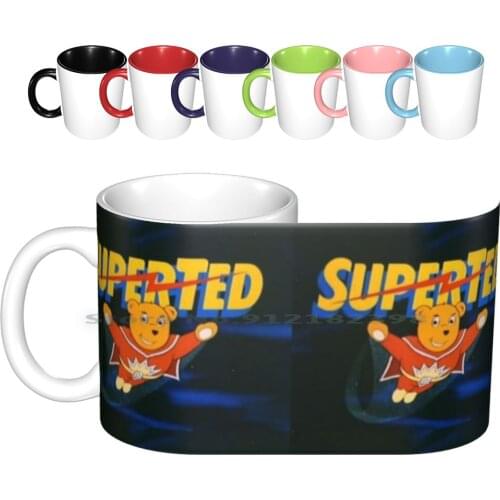 Superted Ceramic Mugs Coffee Cups Milk Tea Mug Super Ted 80s Kids Cartoon Creative Trending Vintage Gift Bottle Cup