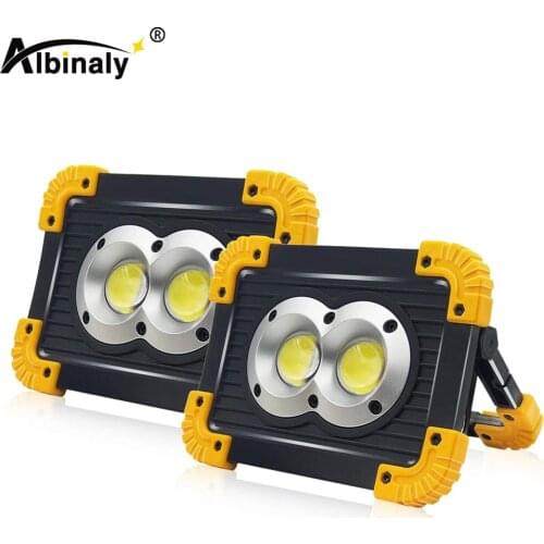 Super Bright LED Spotlight USB Rechargeable COB Work Light Waterproof Camping Flashlight Powerful Portable 18650 Lantern