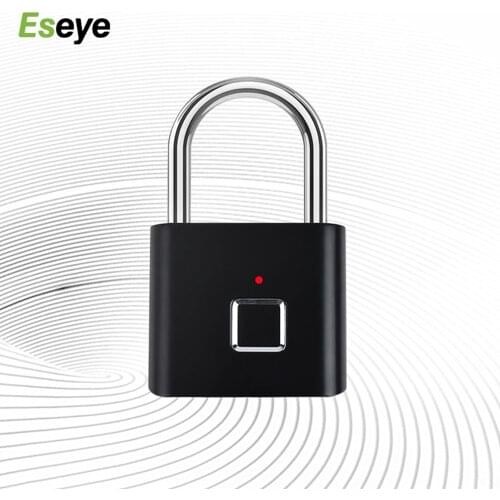 Eseye Smart Fingerprint Keyless Door Lock USB Rechargeable Padlock Quick Convenient Unlock Zinc Alloy Metal Padlock