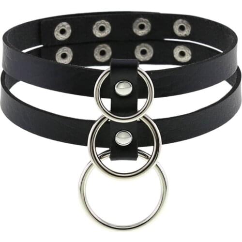 Gothic Punk Round Rock Multi-layer Chocker Black Goth Chokers Necklaces Choker Necklace for Women Accessories jewelry club party