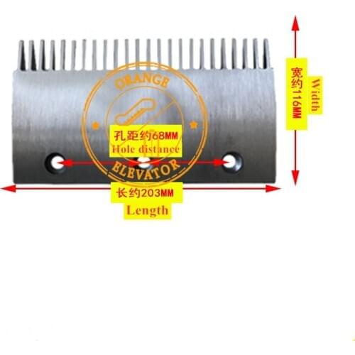 10 Pieces Escalator Aluminum Comb Plate 4090110000 1717994400 L204mm W113mm Hole Pitch 68mm 24 Teeth