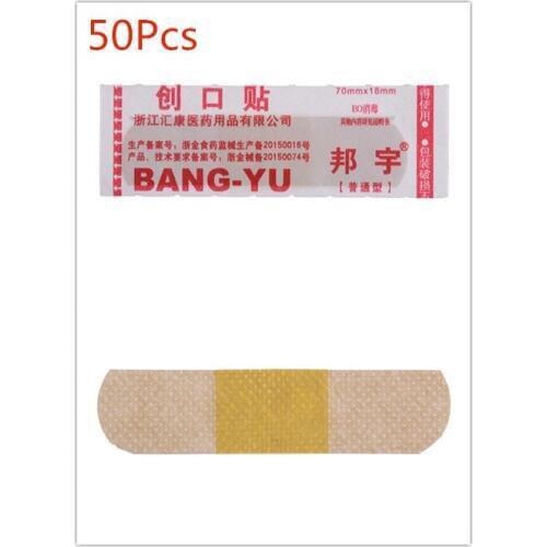 Hot 50Pcs Waterproof Wound Hemostasis Sticker Band First Aid Bandage Breathable Cushion Adhesive Plaster Medical Band-Aids
