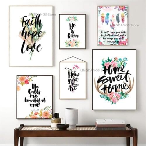 5d Diy Diamond Painting Faith Hope Love Quote Bible Verse Nordic Style Feather Diamond Mosaic Embroidery Cross Stitch Home Decor