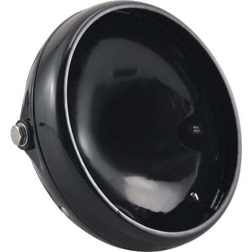 7" Universal Headlight Housing For Harley XL Dyna Ninja Z400 Vulcan GSX R Nine T Scout Motorcycles Headlamp Cover Black Chrome