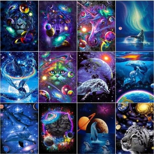 Planet Animal Diamond Painting 5D Diy Diamond Embroidery Full Round& Square Drill Diamond Mosaic Cross Stitch Home Decor