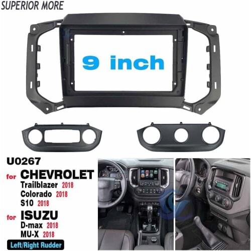 2 Din 9 Inch Car Radio Plastic Fascia Plane Frame for Chevrolet Trailblazer Colorado S10 Isuzu D-max MU-X 2018 DVD GPS Dash Kit