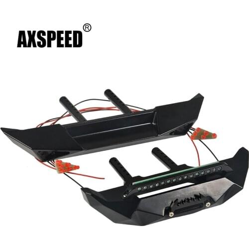 AXSPEED CNC Metal Front & Rear Bumper for TraxxasTRX-4 Axial SCX10 I SCX10 II 90046 D90 1/10 RC Crawler Car Upgrade Parts