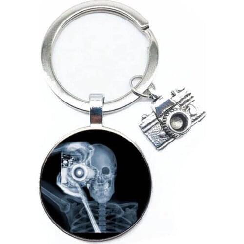 Nurse Keychain Alloy Camera Keychain Jewelry Glass Keychain Gift For Medical Lovers X-Ray Film Keychain Nurse Doctor Gift