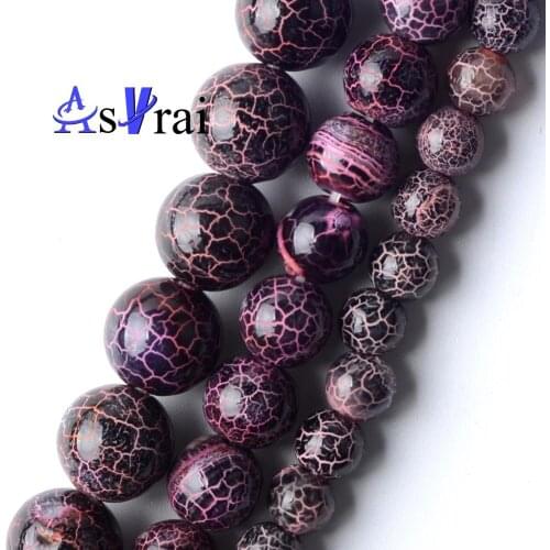 Natural Stone Beads 6 8 10 mm Pink Oxidized Agates Round Loose Spacer Beads For Jewelry Making DIY Bracelet Necklace Charms 15"