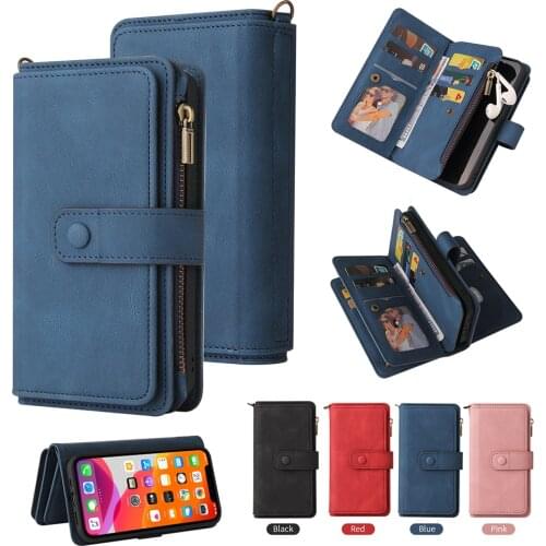 Multi Card Slots Case for LG Stylo 7 4G 5G Stylo 6 G9 G900 Velvet Velvet 2 Pro Ve2P Wallet Luxury Zipper Flip Leather Cover Etui