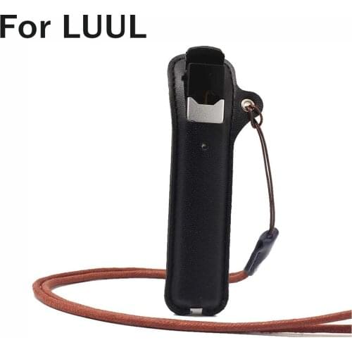 Lanyard Case for JUUL Device Anti-Lost Detachable Nylon Necklace Strap for Outdoors Leather Protective Cover with Dust Cap