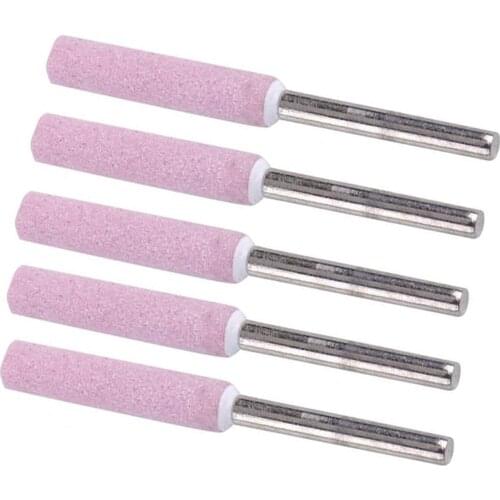 5pcs/lot Diamond Coated Cylindrical Burr 4.0mm Ceramic File Chain Grinding Sharpener Stone Sharpening Carving Grinding Tools