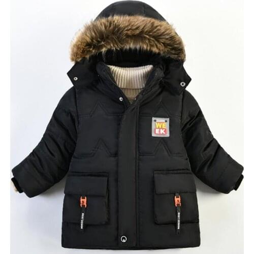 2-5 Y Kids Winter Jacket For Boys Coat Infant Baby Boys Thick Warm Hooded Outerwear Coat 2021 Children Cotton-padded Clothes