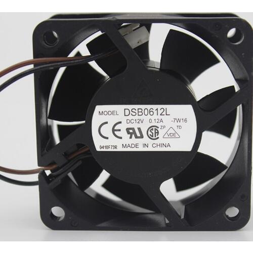 Delta Electronics DSB0612L 7W16 Server Cooling Fan DC 12V 0.12A 60x60x25mm 2-wire