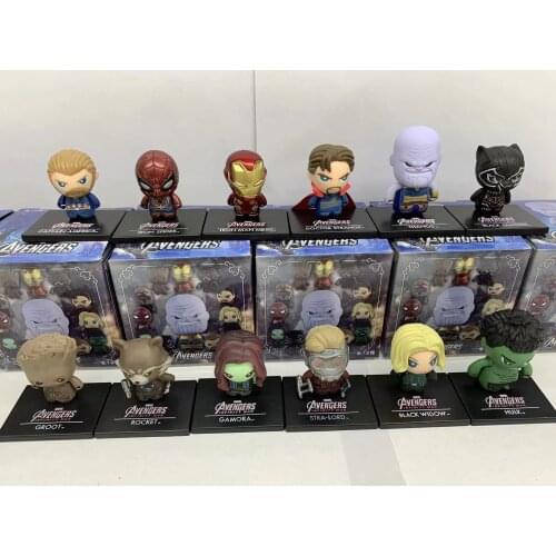 Marvel Super Hero Avengers Guardians of the Galaxy Star Lord Spiderman Thor Captain America Iron Man Hulk PVC Action Figure Toys