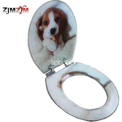 European Resin Toilet Cover Cute Cartoon Painting Toilet Cover U/V/O Universal Stainless Steel Slow Down Thickening Toilet Cover