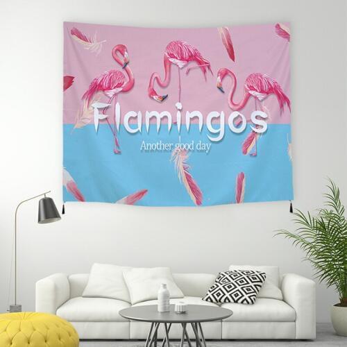 [The last one]1.5*2m High Quality Pink Cute Flamingos Tapestry Wall Hanging for Home decoration Tablecloth Pad Bohemian Dorm