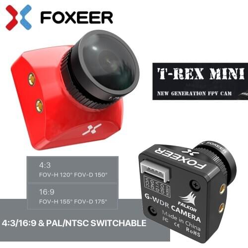 Foxeer T-Rex 1500TVL 6ms Low Latency CMOS 2MP 4:3/16:9 PAL/NTSC Switchable Super WDR Mini FPV Camera For FPV Racing Drones Toys