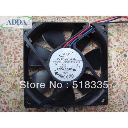 FOR ADDA 8020 12V 24A AD0812HS-C76 three-wire oily silent fan
