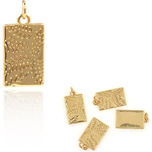 18K Gold-Plated Square Pendant Rectangular Accessories Deciduous Necklace DIY Accessories Bracelet Necklace Pendant
