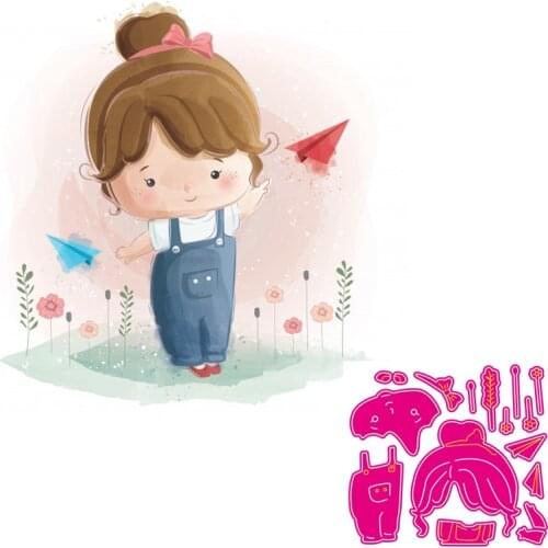 Metal Cutting Dies Lovely girl Doll Stencil for DIY Scrapbooking Craft Cards Decoration