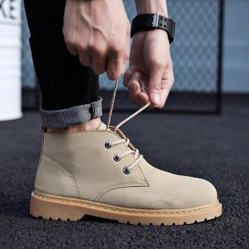 2021 Spring Autumn New High Quality Boots Casual Ankle Boots Men Lace-Up Tooling Shoes Men Fashion Mens Martin Boot NanX509