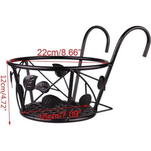 European Railing Potted Plant Hanging Flower Pot Storage Basket Holder Balcony Rail Porch Fence Planter Shelf