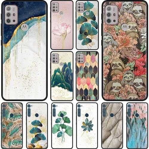 Luxury Gold Foil Art Case For Moto One Fusion Hyper Edge E6s Capa Shell for Moto G30 G10 Power G9 Play G8 Lite G Stylus