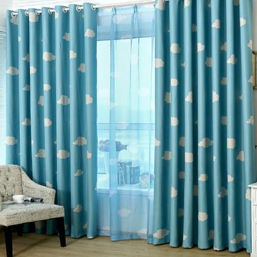 Pink Blue Blackout Curtains for Kids Living Room Bedroom sky Print Cloud curtain for Childrens Room Curtain Tulle sheer