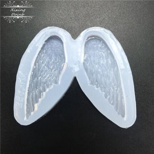 DIY angel wing shape silicone soft sugar mold cake decoration tool manual making resin mold pendant accessories Tool