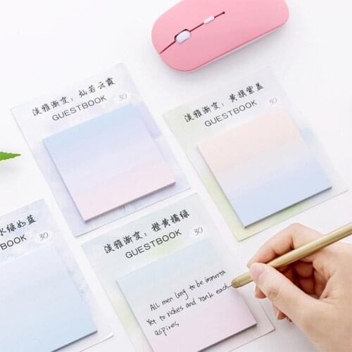 30 Sheets Creativity Color Paper Memo Pad Sticky Notes Bookmark Marker Memo Sticker Office Student Stationery Supplies