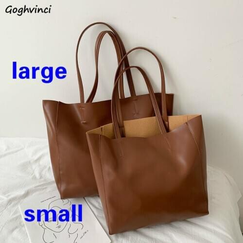 Large Capacity Women Shopping Bags Korean PU Leather Handbags Eco New Fashion Hot Sale All-match Retro Reusable Tote Bag Ladies