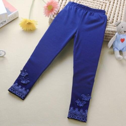High Quality Stretchy Kid Baby Butterfly Lace Pants Girl Warm Trousers Toddler Tight Solid Color LL7