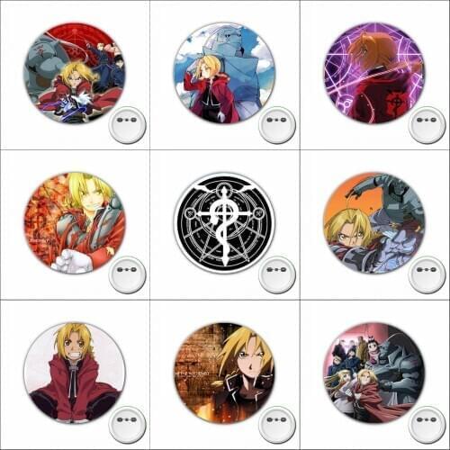 Japan anime Fullmetal Alchemist Cosplay Badge Cartoon Cute Brooch Pins for Backpacks bags Badges Button Clothes Accessories 1pcs