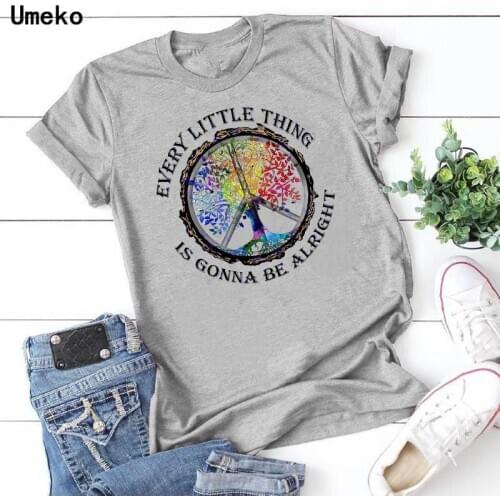 2020 New Fashion O-Neck Letter Tree Printing T-Shirts for Women Tees Tops Female Fashion Loose Tshirt Casual Clothing Plus Size