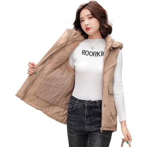 2022 Autumn Winter Women Clothing Wool Liner Vest Type Fashion Sleeveless Jackets Thicken Warm Female Vests Chaleco Mujer