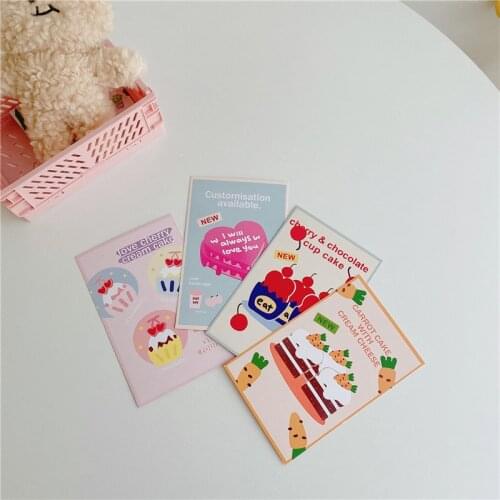 4 pcs Love Cake Shower Birthday Greeting Card Postcard Wedding Invitation Wall Decoration Photo Background Card Party Decoration