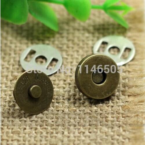 50set/lot 14mm Antique Bronze Metal Magnet Button for Bags Magnetic Handbag Bag clothes sewing Scrapbooking