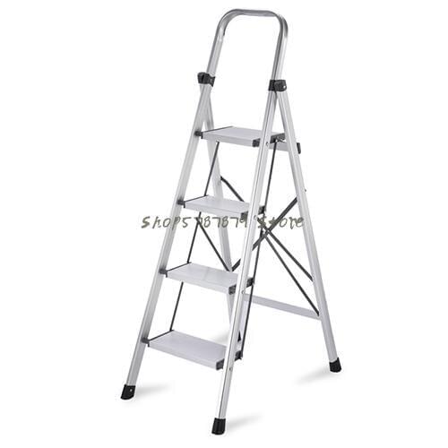 Aluminum Alloy Small Ladder Household Folding Herringbone Ladder Thickened Ladder Four Or Five Step Ladder Stool Indoor L