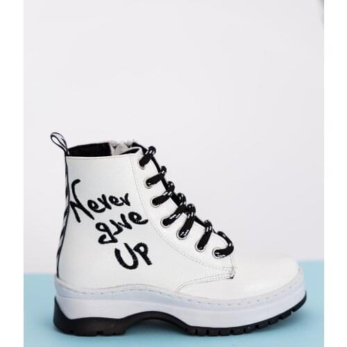 Faux Leather Lace-Up Detail Girls Boot