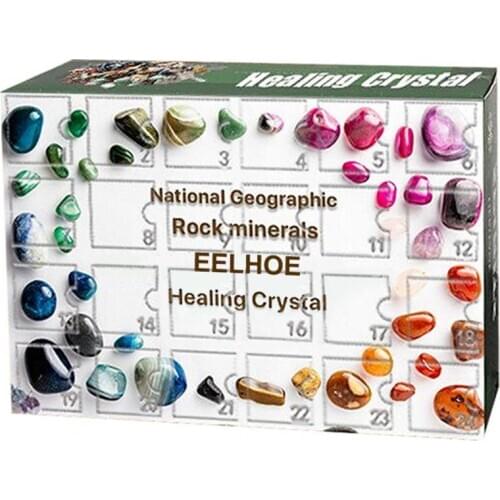 12/24 Grids Countdown Christmas Mineral Surprise Gift Box Holder Annual Ornament Kids Educational Toys for Children Gifts