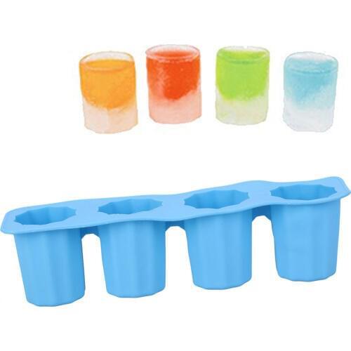4 Cell Party Drink Ice Tray Cool Long Cup Shape Ice Cube Freeze Mold Ice Maker Mould Summer Drinkware Bar Accessories