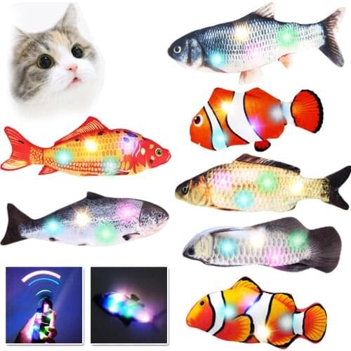 3D Pets Soft Plush Electric Fish Cat Toy Catnip Toy Interactive Gifts Fish Stuffed Pillow Pet Supplies Juguetes Para Gatos