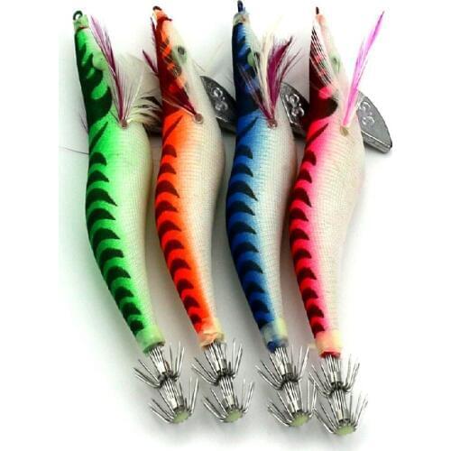 20Pcs Artificial Shrimp Squid Jigs Bait 3.5# 13.5cm 19.5g Hard Fake Bait Octopus Fishing Tackle