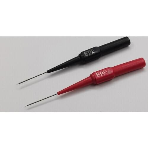 2pcs Insulation Piercing Needle Non-destructive Multimeter Test Probes Red/Black 30V-60V For Banana Plug Car Maintenance Test