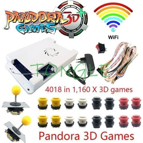 Pandora Box 4018 in 1 Kit WiFi DIY Arcade Kit + Copy Sanwa Buttons And Joystick Arcade Console Machine Home Closet Package