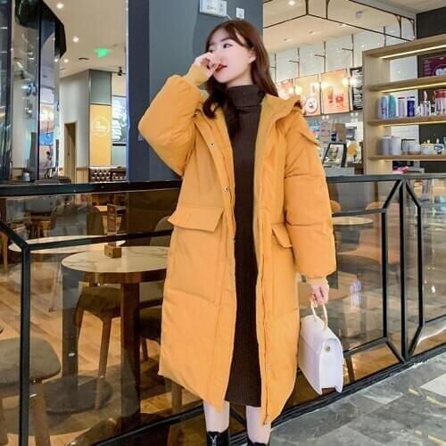 2020 women Solid Down Cotton Jacket female Winter Fashion Hooded Thicker Parkas pocket Warm Oversize Coat